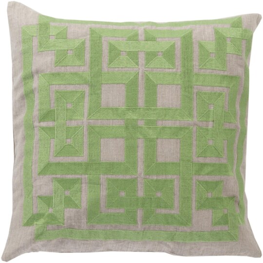 Tiwari Home 18" Celery Green and Abalone Gray Square Throw Pillow